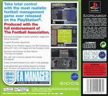 F.A. Manager (EU) box cover back